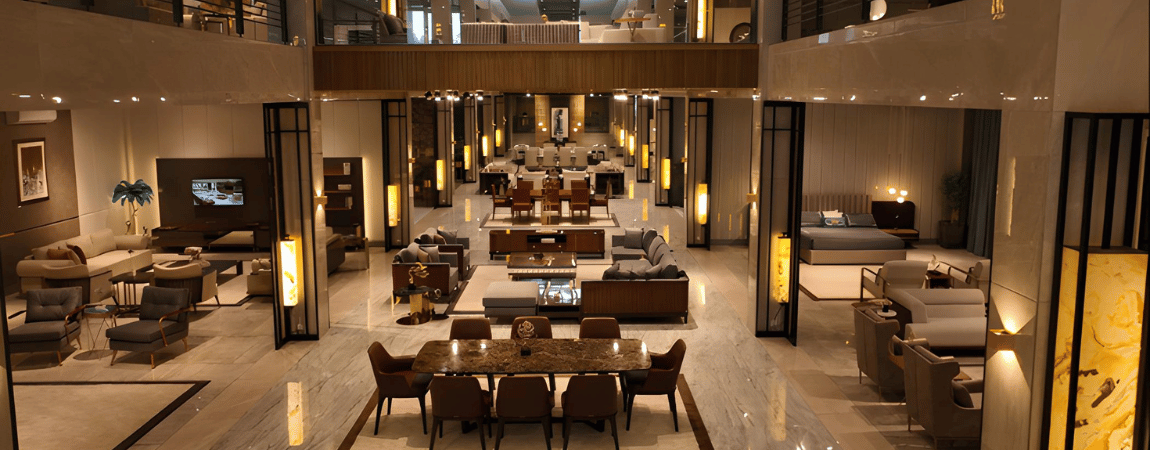 NM Furnisher luxury furniture showroom interior – one of the best furniture brands in Pakistan