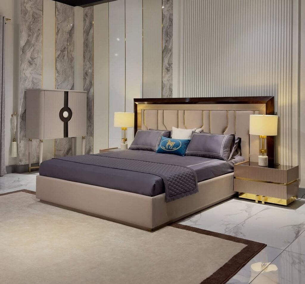 Modern bedroom setup with luxury furniture in Pakistan
