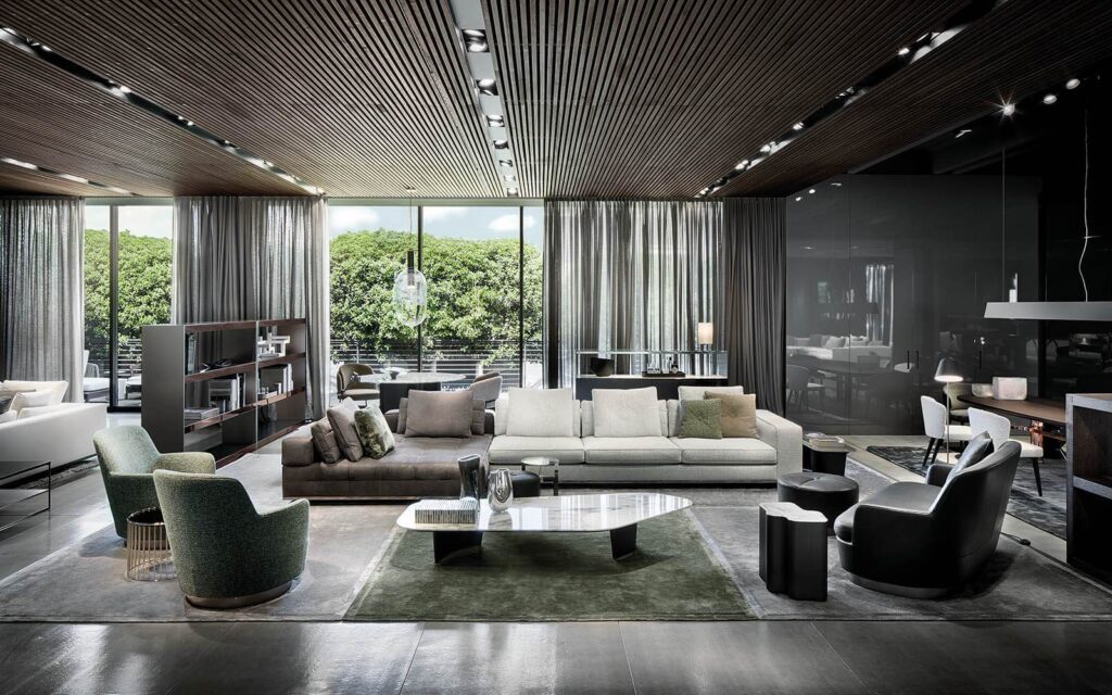 Elegant living room interior with contemporary furniture in Pakistan