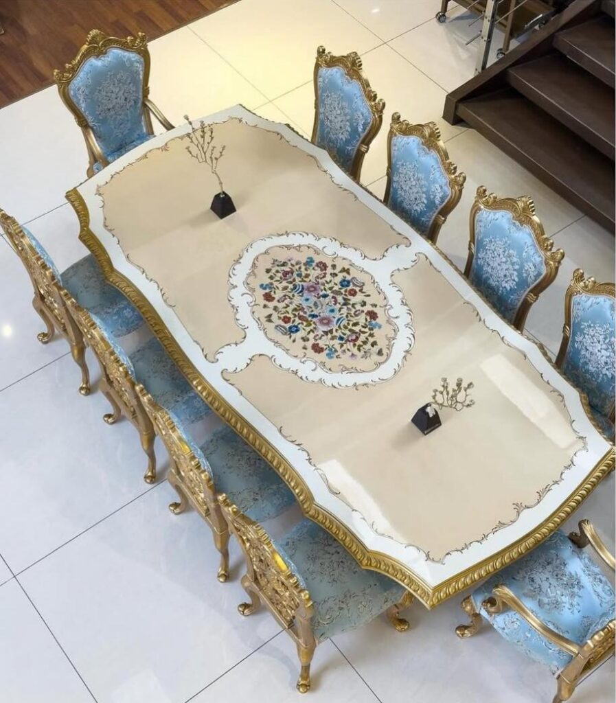 Elegant wooden dining table set – premium furniture in Pakistan