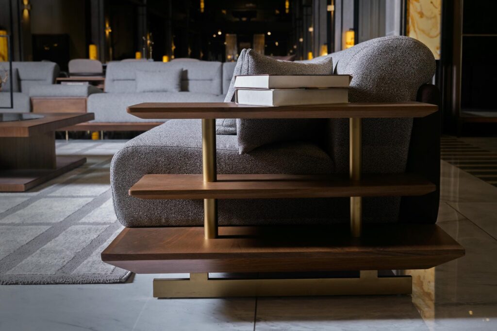 Modern study table and home office furniture in Pakistan with storage shelves