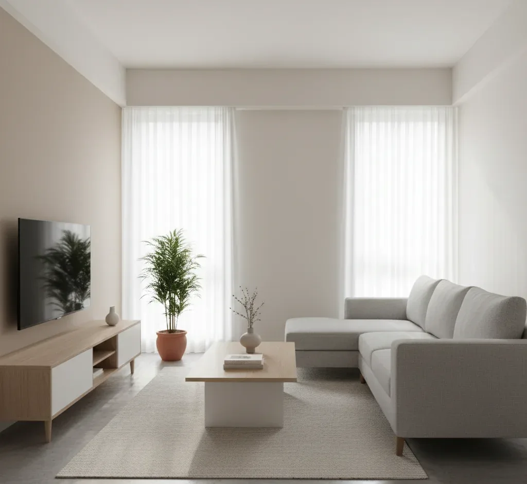 Minimalist contemporary living room furniture design in Pakistan