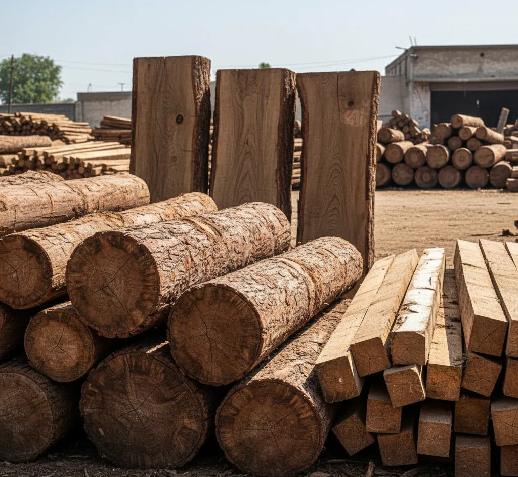 Sheesham wood logs used for solid wood furniture in Pakistan