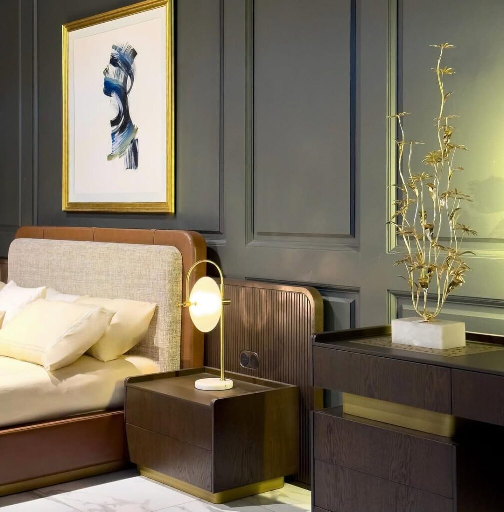 Modern cozy bedroom setup with luxury furniture in Pakistan