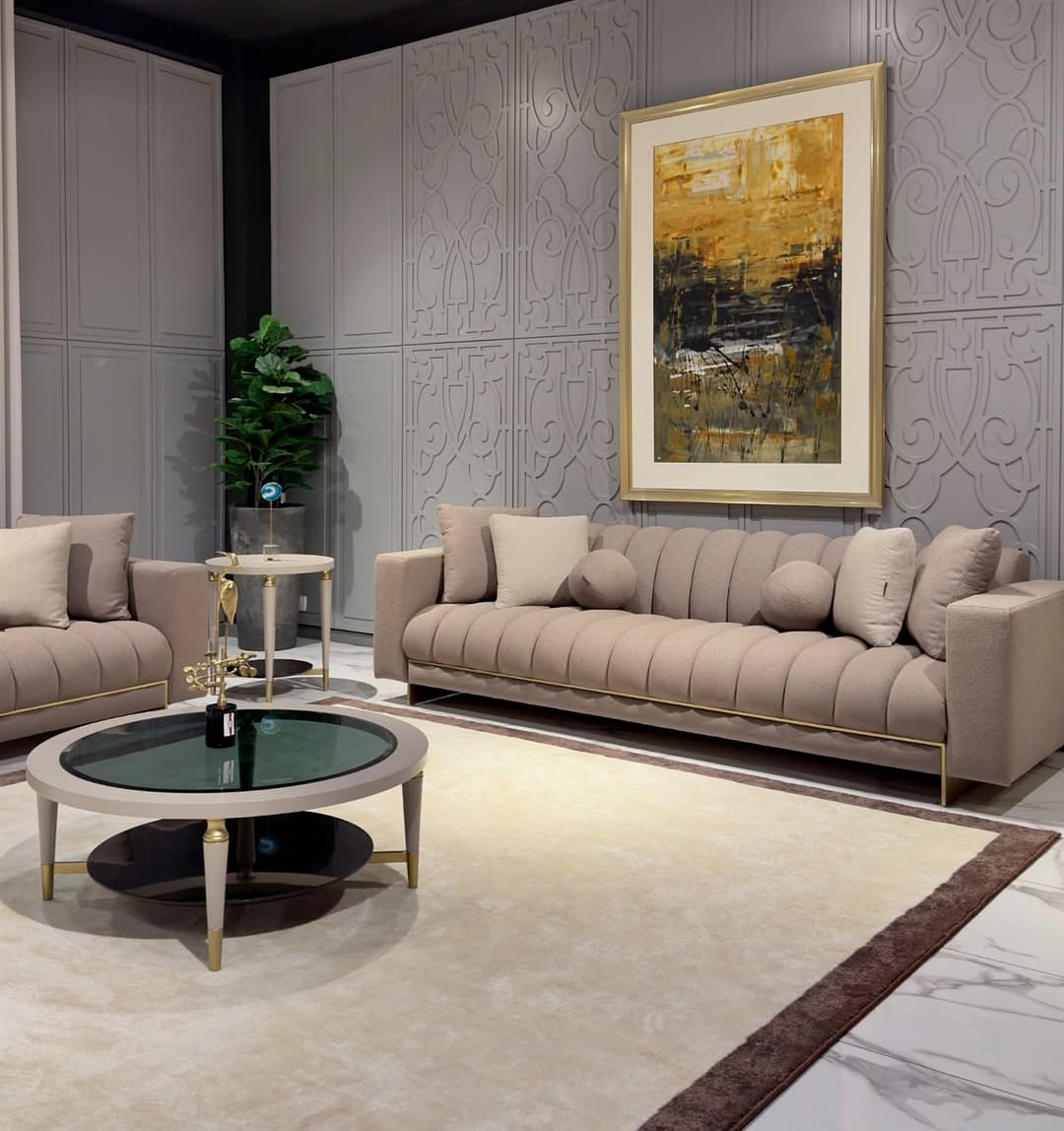 Modern luxury fabric sofa set design in Pakistan with price for contemporary living room