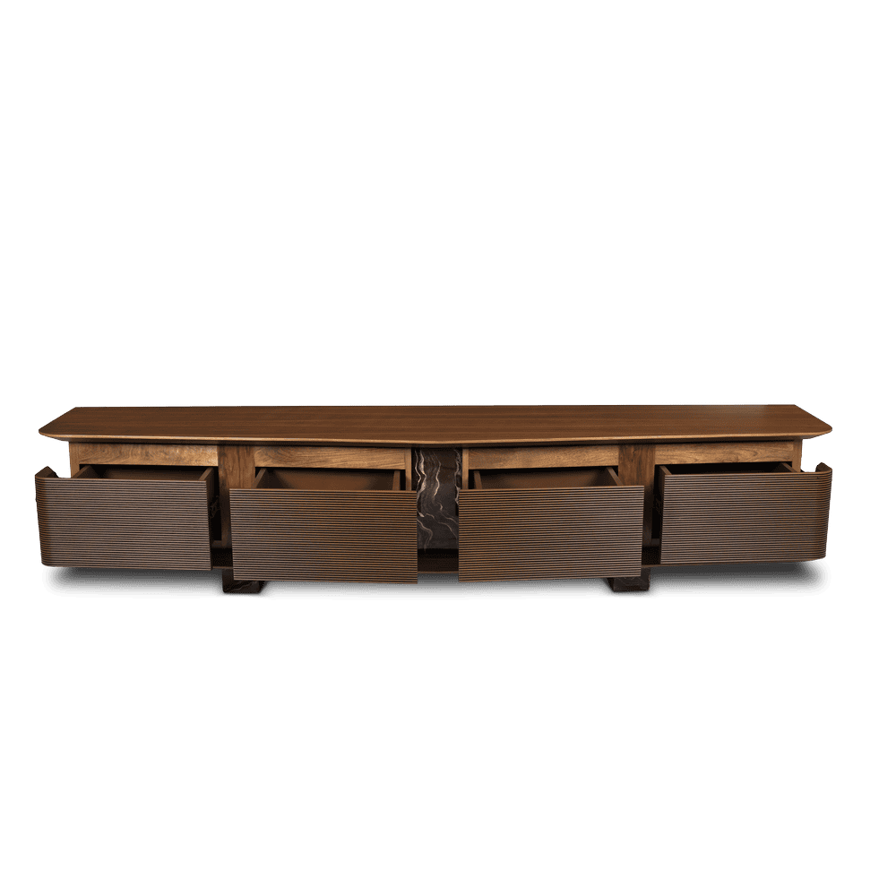 Virgo wooden TV sideboard in Pakistan with modern design and storage drawers