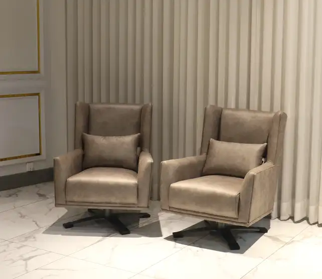 modern swivel accent chair design in Pakistan with fabric upholstery for stylish living room seating