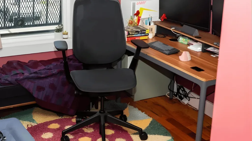 computer revolving chair in home office workspace
