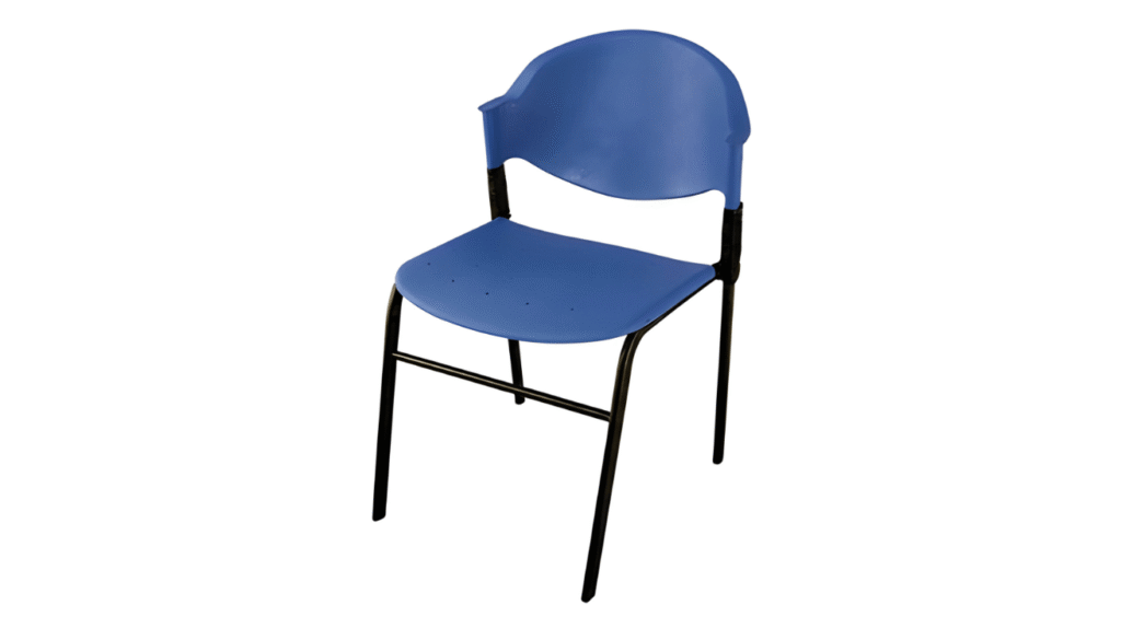 Plastic classroom chair blue for students in Pakistan lightweight and durable study chair